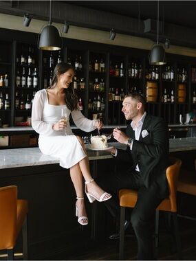 Windsor White Long-Sleeve Ruched Midi Dress